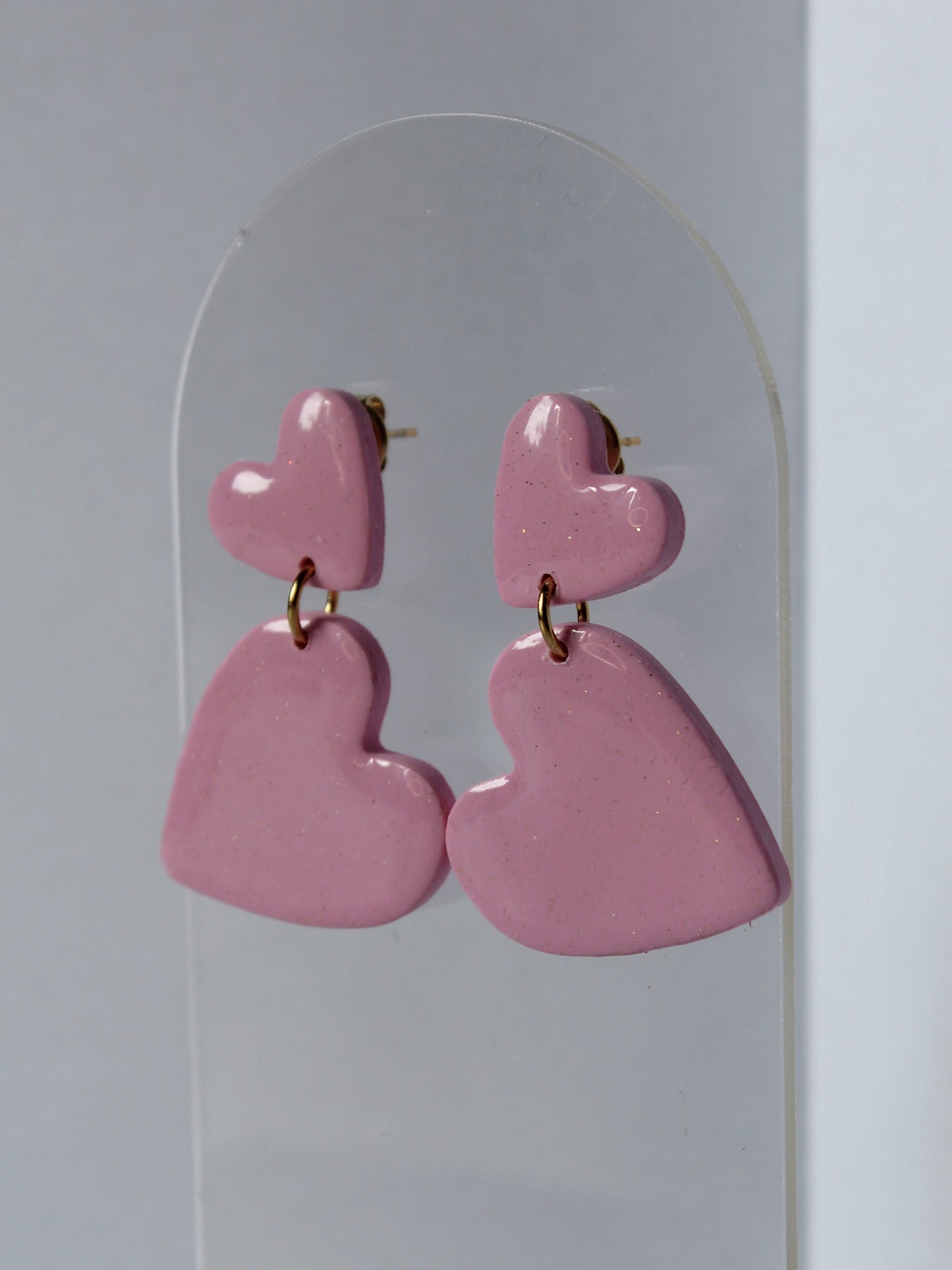 Boucles d'oreilles Cœur Rose