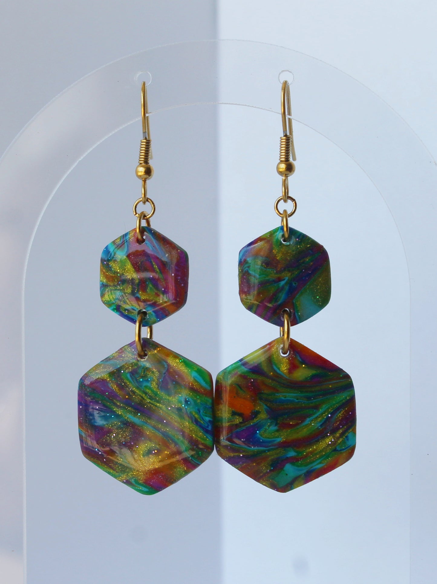 Boucles d'Oreilles Hexago-Pop
