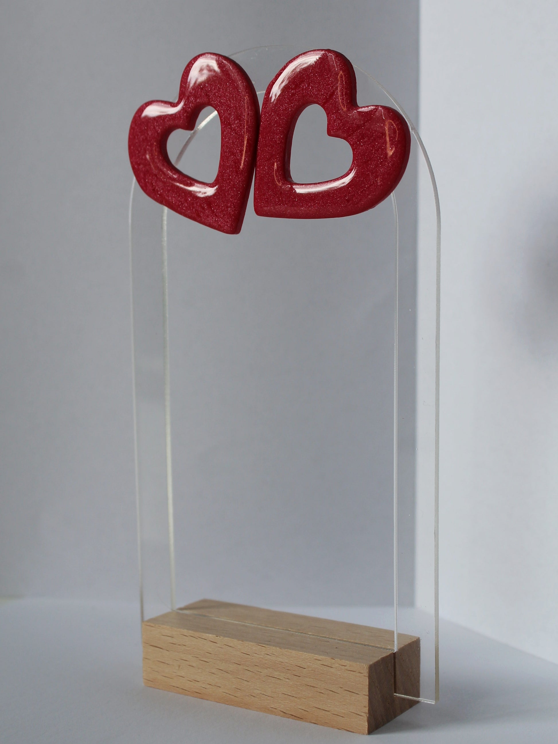 Boucles d'oreilles coeur rouge plusdelles 
