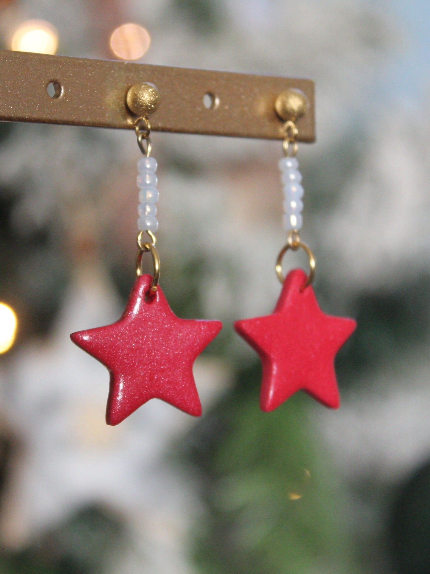 Boucles d'oreilles rouges
