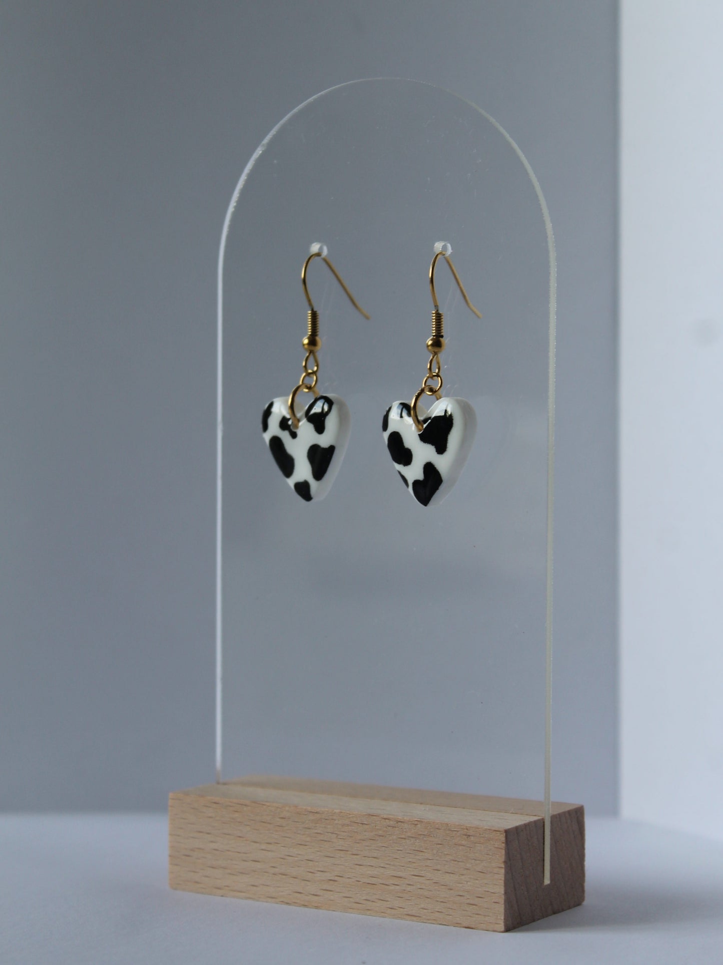 Boucles d'oreilles cœur vache