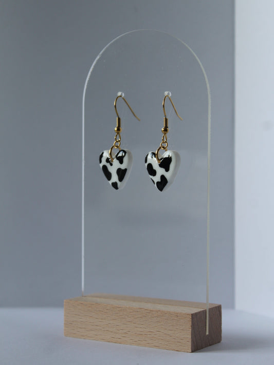 Boucles d'oreilles cœur vache