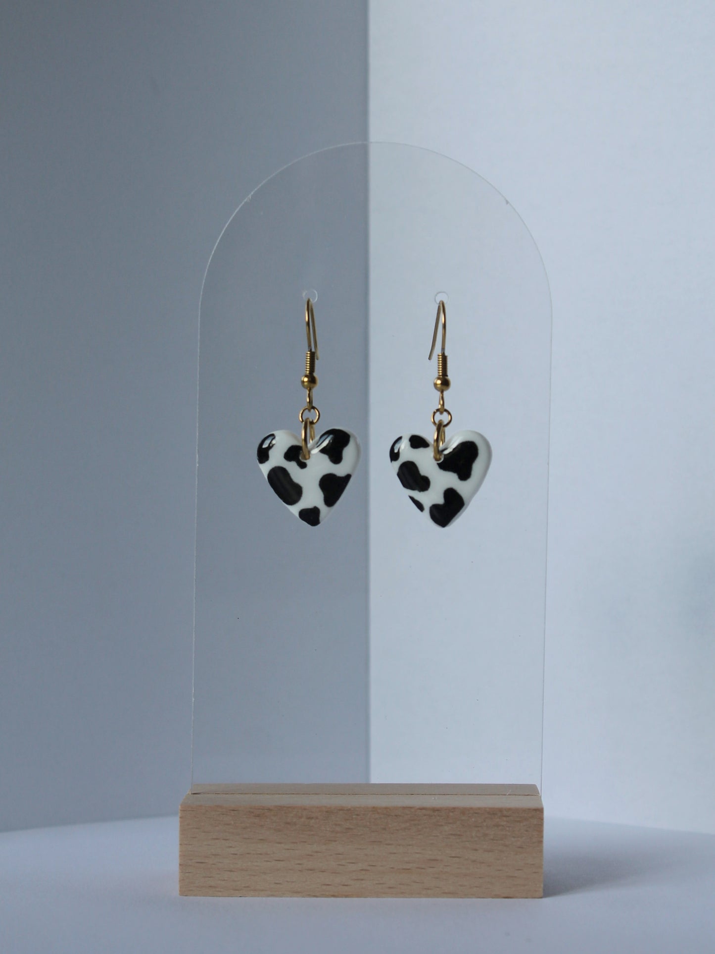 Boucles d'oreilles cœur vache