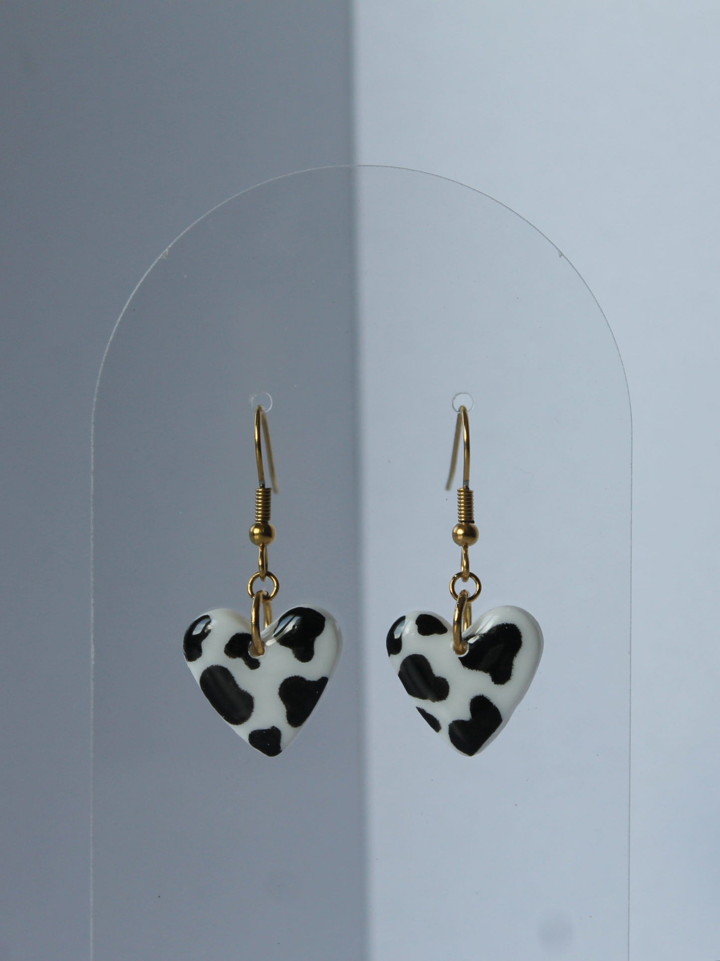 Boucles d'oreilles cœur vache
