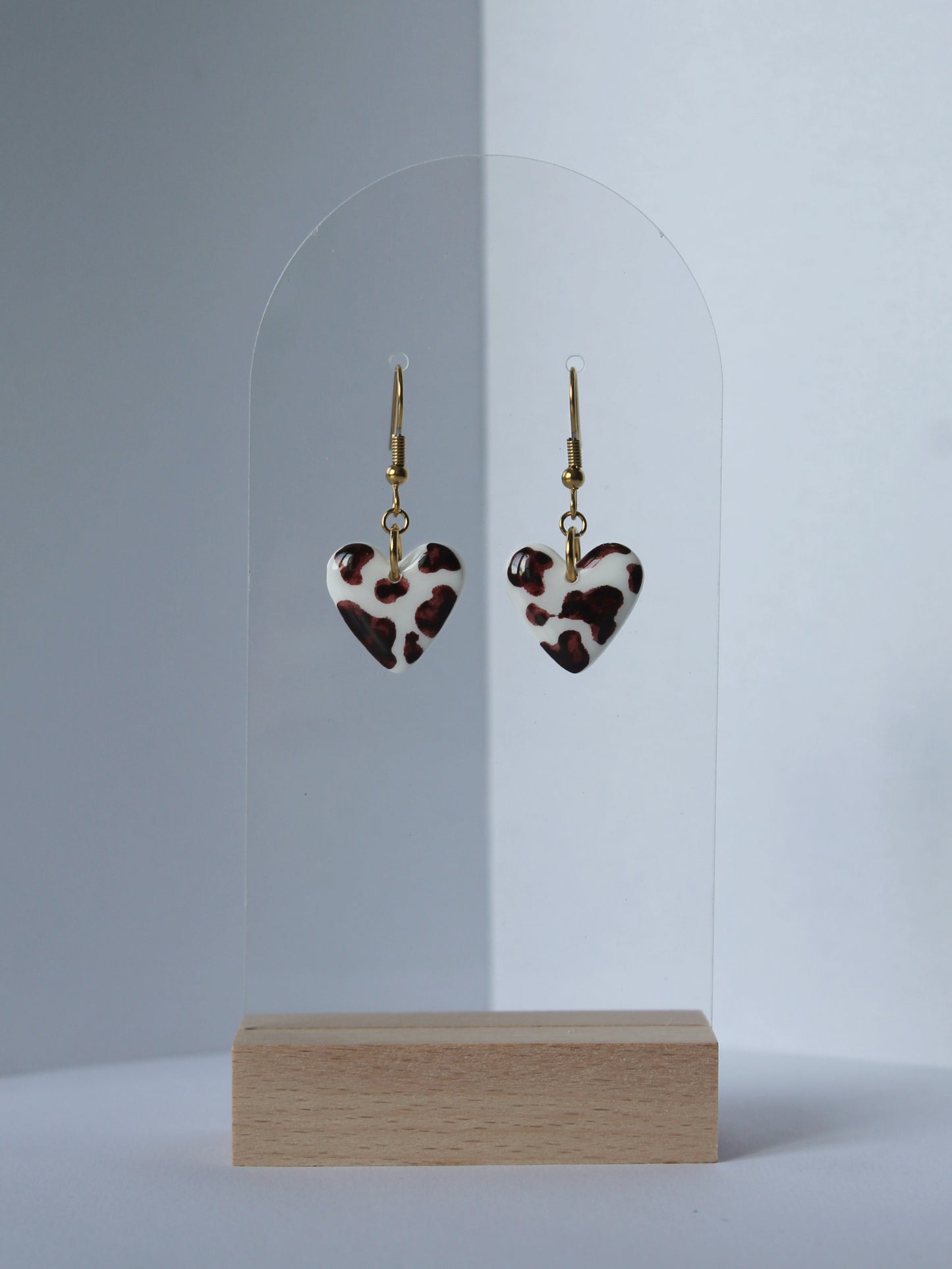 Boucles d'oreilles cœur vache