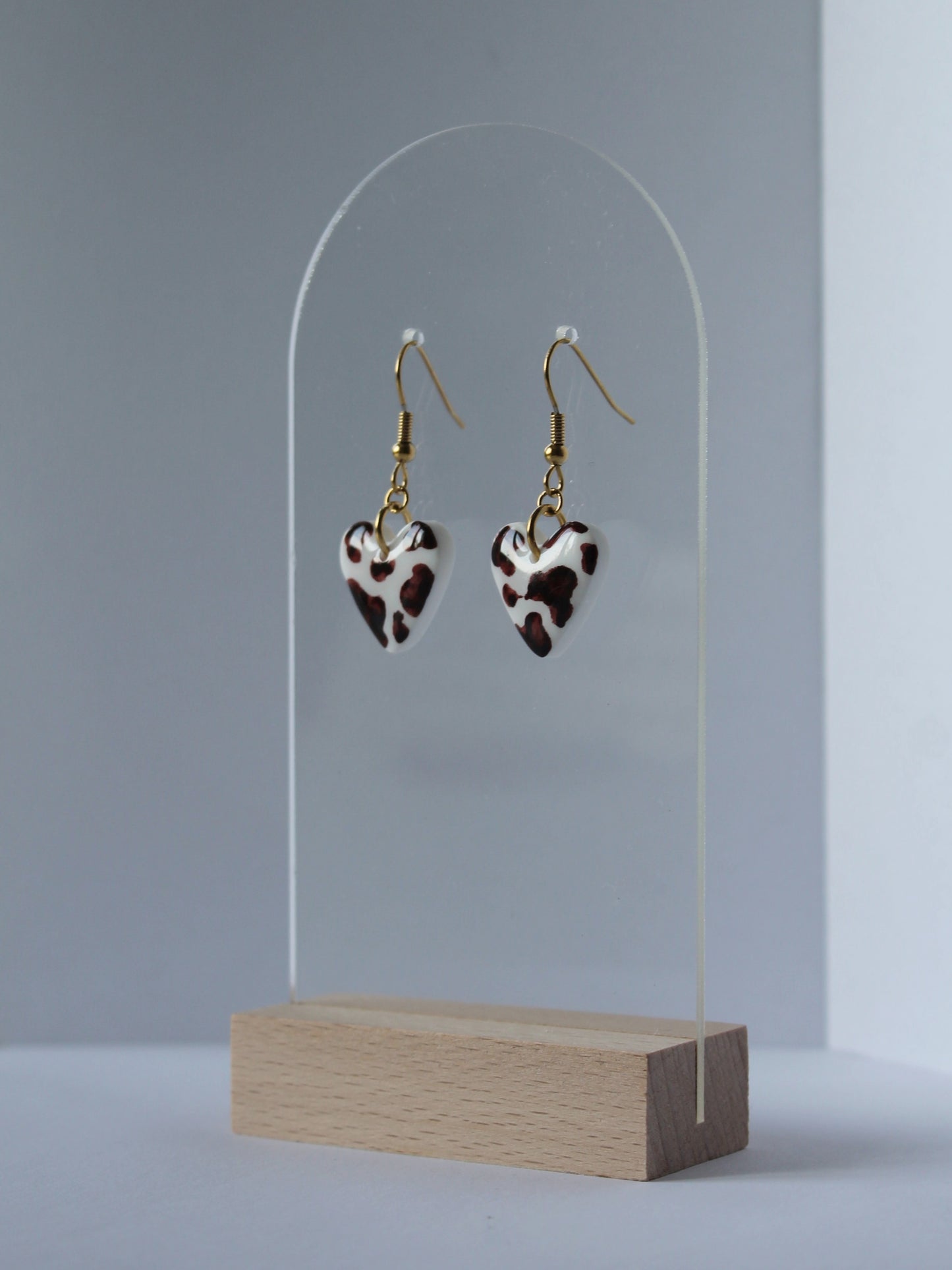 Boucles d'oreilles cœur vache