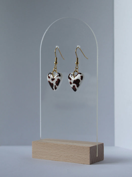 Boucles d'oreilles cœur vache