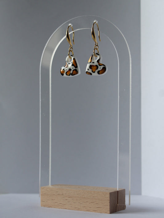Boucles d'oreilles cœur léopard