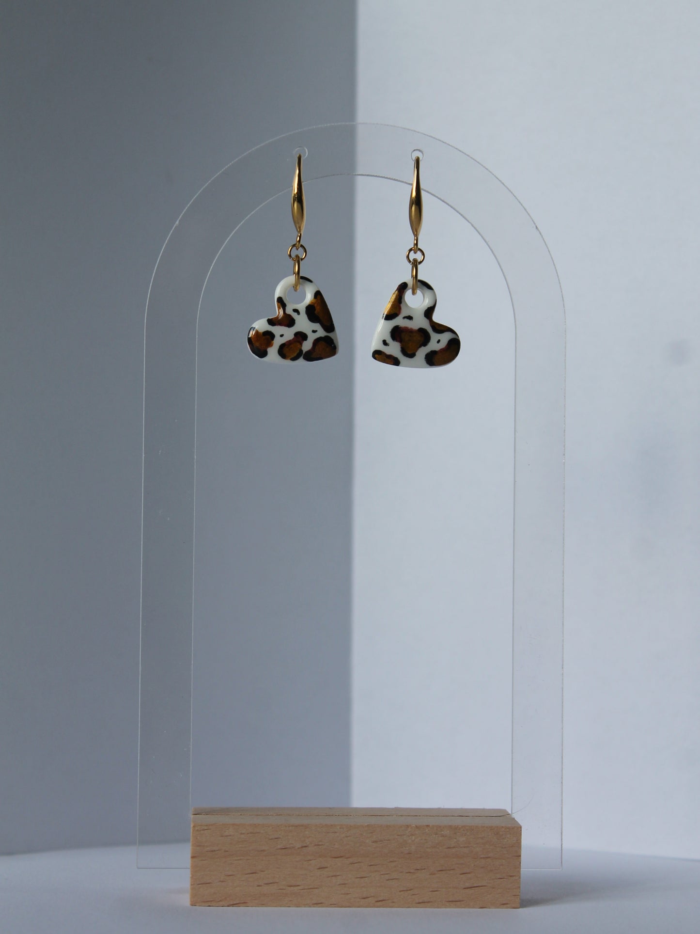 Boucles d'oreilles cœur léopard