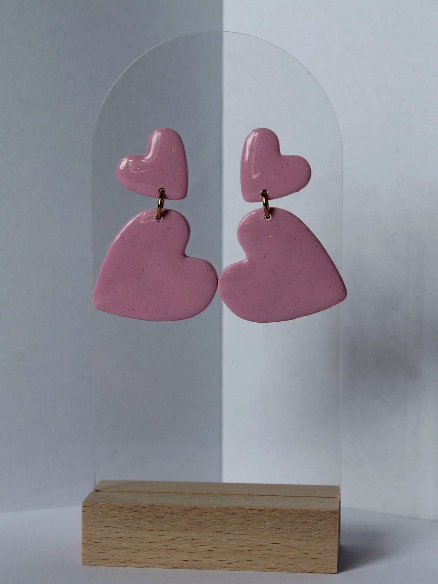 Boucles d'oreilles Cœur Rose