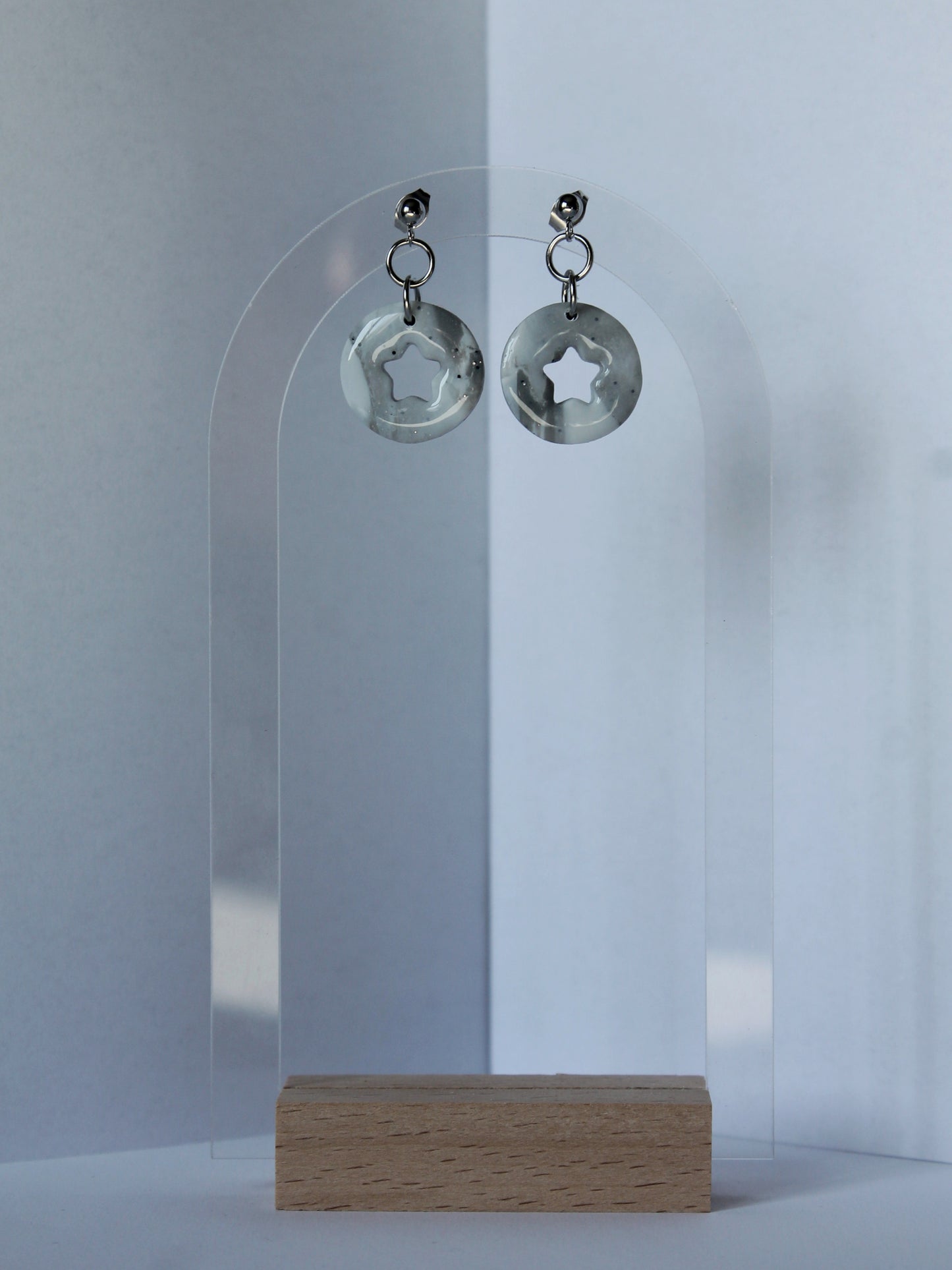 Boucles d'oreilles "Gris Céleste"