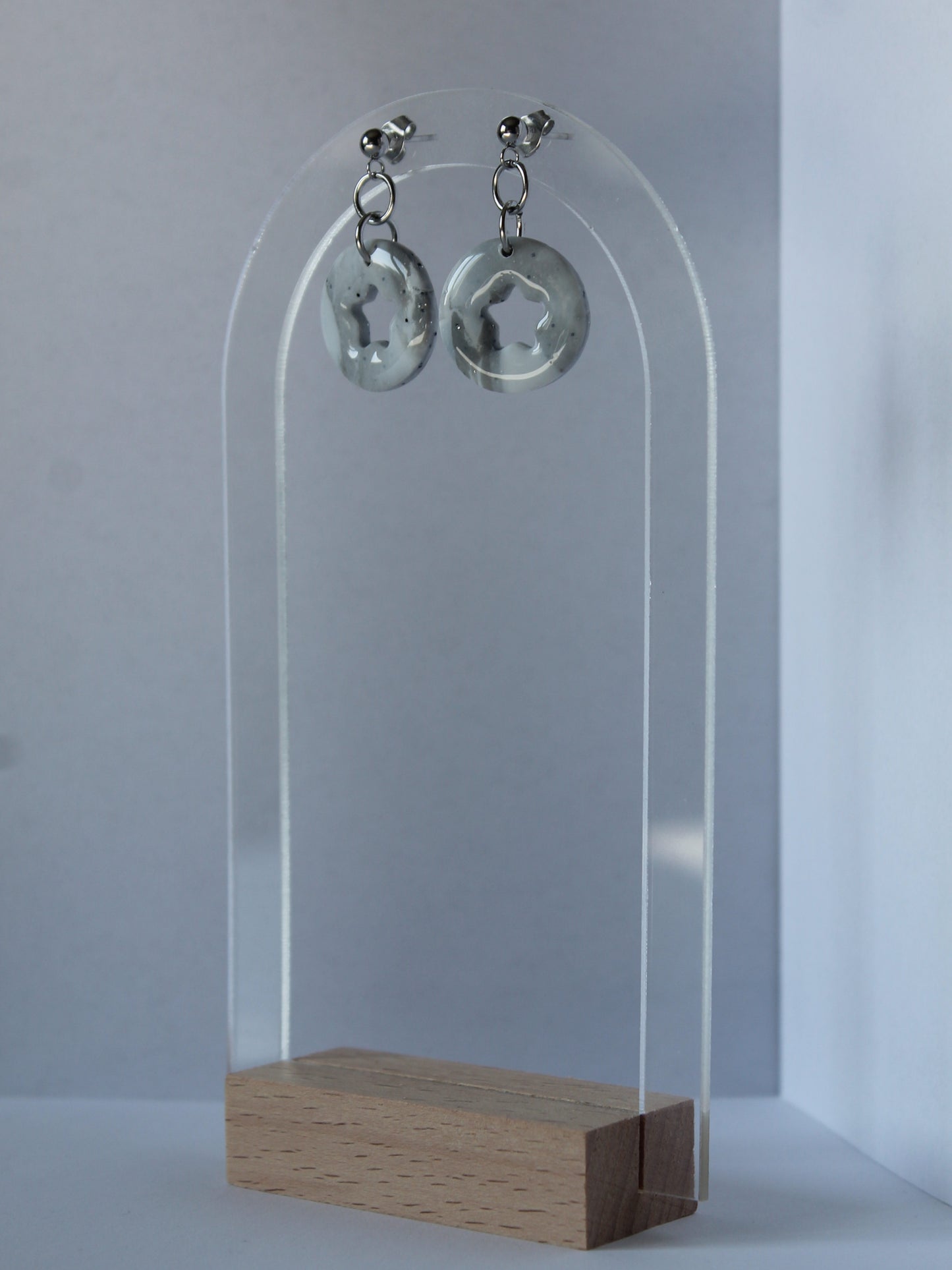 Boucles d'oreilles "Gris Céleste"