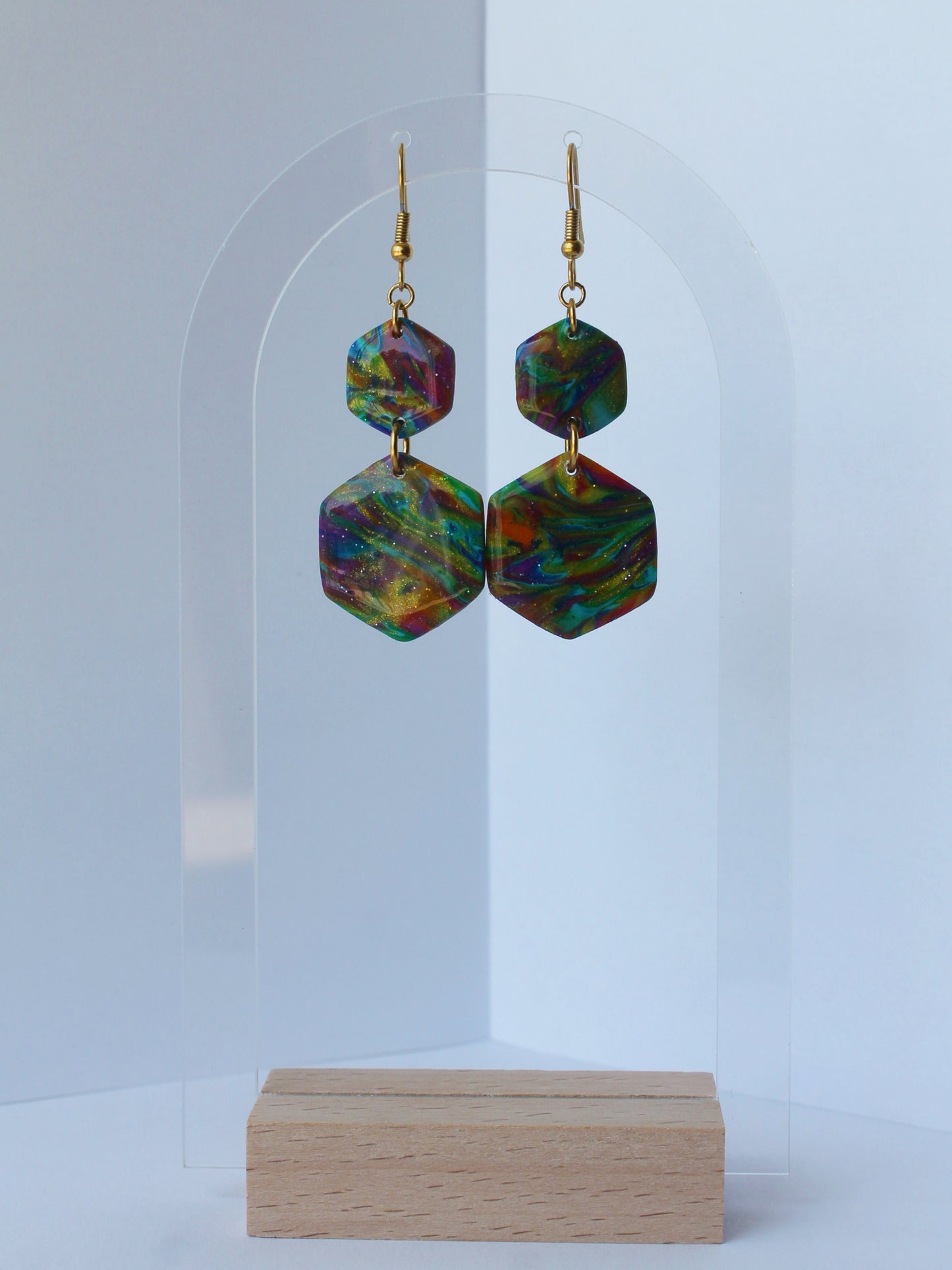Boucles d'Oreilles Hexago-Pop