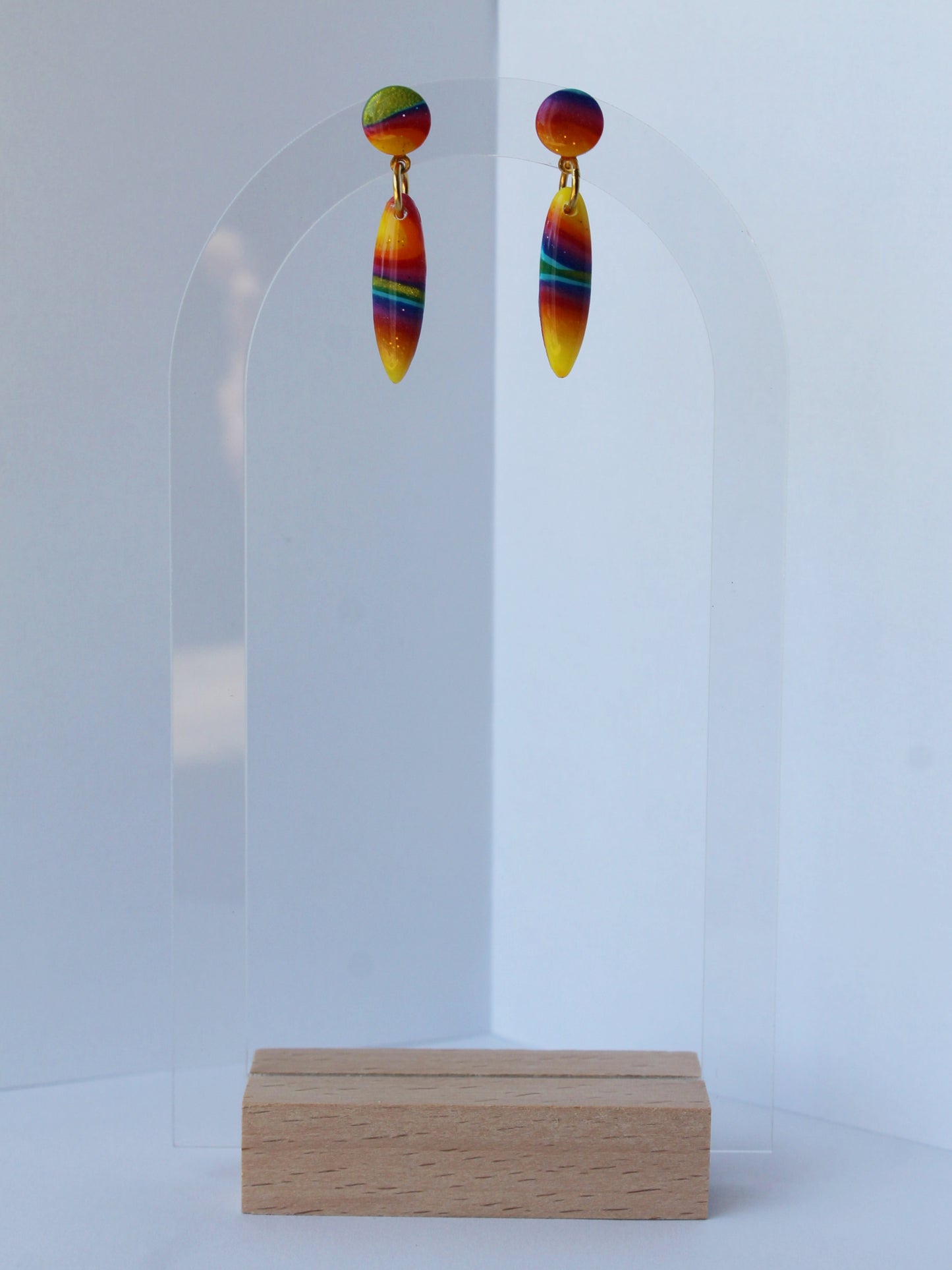 Boucles d'Oreilles Pointe d'Arc-en-ciel