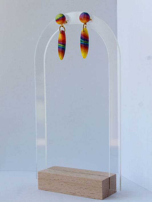 Boucles d'Oreilles Pointe d'Arc-en-ciel