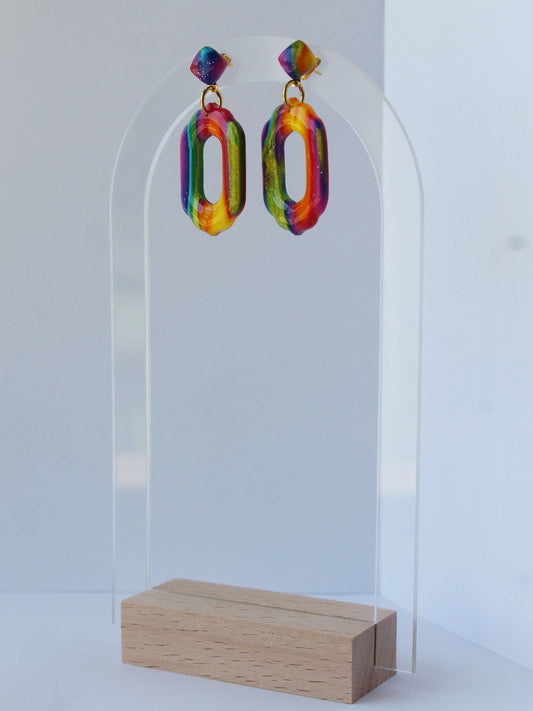 Boucles d'Oreilles Touche d'Arc-en-ciel