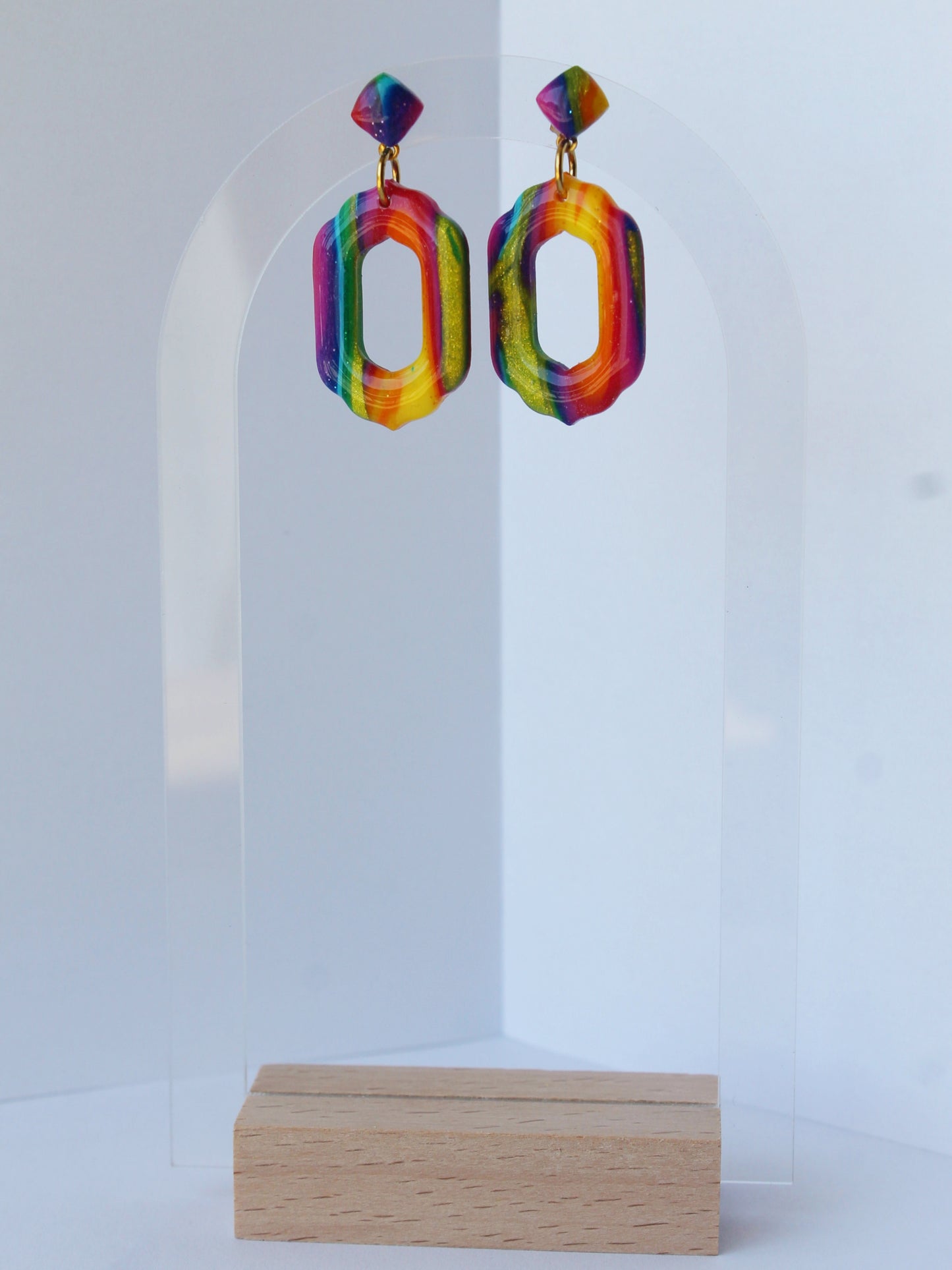 Boucles d'Oreilles Touche d'Arc-en-ciel