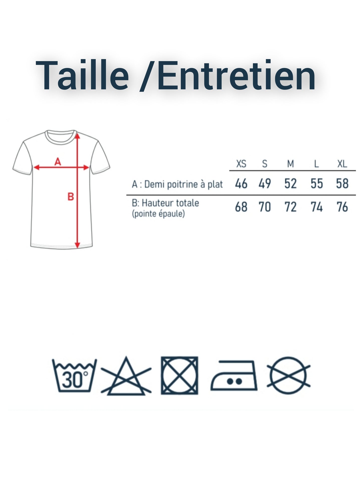 Taille/Entretien T-shirt Les Trois Grâces